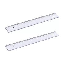 Kit 02 Réguas 30cm Poliestireno Transparente Cristal - Acrimet
