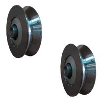 Kit 02 roldana em v 2.1/2" com rolamento