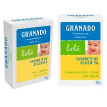 Kit 02 Sabonetes Granado Grlicerina Bebê 90g Em Barra Para a Pele Delicada Do Seu Bebê.