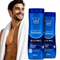 Kit 02 Sabonetes Íntimos Masculino Blue Men 200ml cada Soul Cosméticos Kit 02 Sabonetes Íntimos Masculino Blue Men 200ml cada Soul Cosméticos