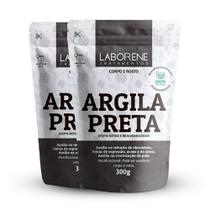 Kit 02 Sachê De Argila Em Pó Preta Laborene 300g