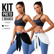 Kit 02 Saia Tapa Bumbum Roupa De Academia Esportiva Treino Fitness Para Amarrar Na Cintura