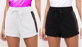 Kit 02 Short Feminino Viscolycra Telinha Lateral Moda Praia Verão 2020