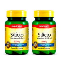 Kit 02 Silício Vitaminas ACDE 60 Capsulas Maxinutri