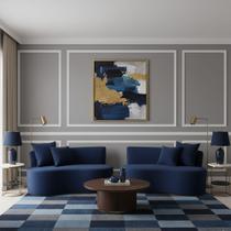 Kit 02 Sofá Decorativo Curvo Orgânico Nature Gaia Veludo Veludo Azul Marinho - Montanaris Decor Kit 02 Sofá Decorativo Curvo Orgânico Nature Gaia Veludo Veludo Azul Marinho - Montanaris Decor