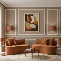 Kit 02 Sofá Decorativo Curvo Orgânico Nature Gaia Veludo Veludo Terracota - Montanaris Decor