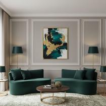 Kit 02 Sofá Decorativo Curvo Orgânico Nature Gaia Veludo Veludo Verde - Montanaris Decor Kit 02 Sofá Decorativo Curvo Orgânico Nature Gaia Veludo Veludo Verde - Montanaris Decor