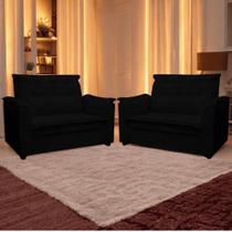 Kit 02 Sofás 2 Lugares Namoradeira Marrocos 1,40m Sala De Tv Estar Recepção Suede Preto Mabe Magazine Kit 02 Sofás 2 Lugares Namoradeira Marrocos 1,40m Sala De Tv Estar Recepção Suede Preto Mabe Magazine