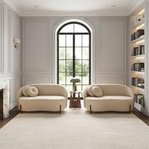 Kit 02 Sofás Orgânicos 2 Lugares C/2 Almofadas Curvo Sala Recepção Amsterdã Boucle Bege - Montanari's Decor Kit 02 Sofás Orgânicos 2 Lugares C/2 Almofadas Curvo Sala Recepção Amsterdã Boucle Bege - Montanari's Decor