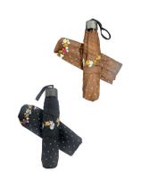 Kit 02 Sombrinha Fem Al Super Leve Voyagem Preto E Mar 3025