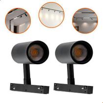 Kit 02 Spot Magnético Led Direcionavel 10w 48v Branco Quente Kit 02 Spot Magnético Led Direcionavel 10w 48v Branco Quente