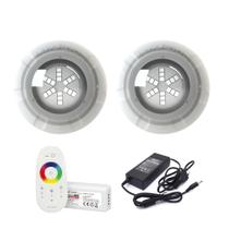 Kit 02 Super Led 9w Rgb Luxpool+ Central Touch + Fonte 12v+Nicho