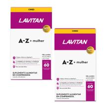 Kit 02 Suplemento Lavitan AZ Mulher Cimed 60 Comprimidos caixa Total 120 Comprimidos