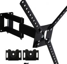 kit 02 Suporte de TV Triarticulado Móvel e Fixo de Metal Led