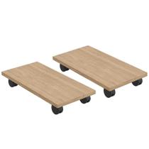 Kit 02 Suportes Para Cpu Com Rodízios Cyber L03 Amadeirado