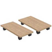 Kit 02 Suportes Para Cpu Com Rodízios Cyber L03 Amadeirado - Lyam