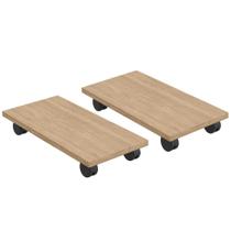 Kit 02 Suportes Para Cpu Com Rodízios Cyber L03 Amadeirado - Lyam