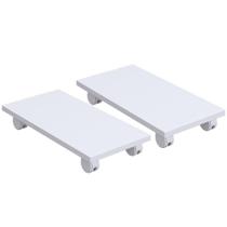 Kit 02 Suportes Para Cpu Com Rodízios Cyber L03 Branco