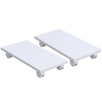Kit 02 Suportes Para Cpu Com Rodízios Cyber L03 Branco - Lyam Decor Kit 02 Suportes Para Cpu Com Rodízios Cyber L03 Branco - Lyam Decor