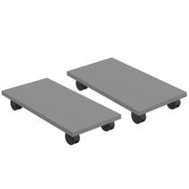 Kit 02 Suportes Para Cpu Com Rodízios Cyber L03 Cinza