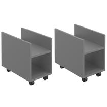 Kit 02 Suportes Para Cpu E Nobreak Com Rodízios Guide L03 Cinza - Lyam Kit 02 Suportes Para Cpu E Nobreak Com Rodízios Guide L03 Cinza - Lyam