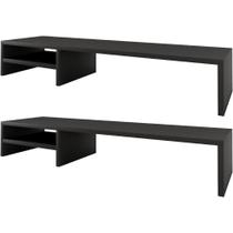 Kit 02 Suportes Para Monitor Stand Home Office Lap 90 Cm L03 Preto - Lyam