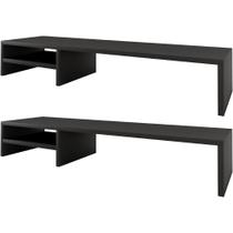 Kit 02 Suportes Para Monitor Stand Home Office Lap 90 cm L03 Preto - Lyam Kit 02 Suportes Para Monitor Stand Home Office Lap 90 cm L03 Preto - Lyam