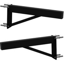 Kit 02 Suportes para Pia Cozinha Granito Parafusar Grapa Bancada Mármore 80 cm Robusto - Preto