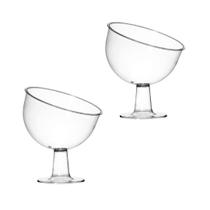 Kit 02 Taça Inclinada Doceira Boca Torta Com Pedestal 2700Ml