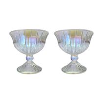 Kit 02 Taças de Sobremesa Furta-cor 200ml Vidro Sorvete Mesa Kit 02 Taças de Sobremesa Furta-cor 200ml Vidro Sorvete Mesa