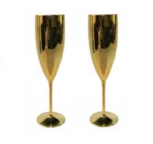 Kit 02 Taças Para Mesa De Santa Ceia Dourada
