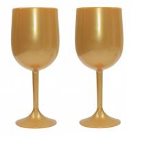 Kit 02 Taças Para Mesa De Santa Ceia Dourada Santa Ceia