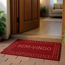 Kit 02 Tapete Antiderrapante Capacho Welcome 38 cm X 58 cm Porta Entrada Sala Bem Vindo Acabamento PVC