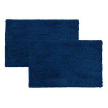 kit 02 Tapete Banheiro 38x58 Antiderrapante Bolinha Macarrão lavabo casa felpudo box absorvente água