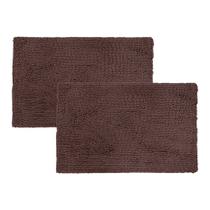 kit 02 Tapete Banheiro 38x58 Antiderrapante Bolinha Macarrão lavabo casa felpudo box absorvente água