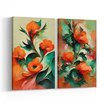 Kit 02 Tela Canvas Quadros Decorativos 120x90-Barroco Floral