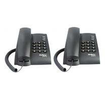 Kit 02 Telefones Com Fio Mesa ou Parede Pleno Preto Intelbras