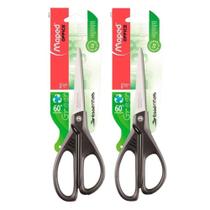 Kit 02 Tesouras Multiuso Essentials Green 21cm Preta Office - Maped
