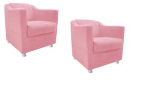 Kit 02 tilla rose suede para sala de estar,salão escritoria Biselos-Decor