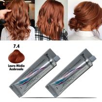 Kit 02 Tinta Louro Médio Acobre. Nº 7.4 Mairibel/Hidraty 60g