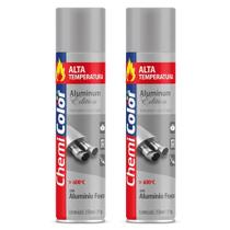 Kit 02 Tintas Spray 350ml Alta Temperatura Interno e Externo Secagem Rápida - Chemicolor Kit 02 Tintas Spray 350ml Alta Temperatura Interno e Externo Secagem Rápida - Chemicolor