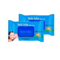Kit 02 Toalha Umidecida Bebê Feliz 120 Unidades Ultra Care