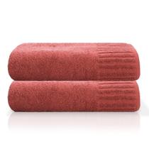Kit 02 Toalhas De Banho Gigante Velour Camesa 100% Algodão