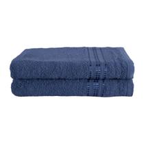 Kit 02 Toalhas De Banho Linea Azul Jeans