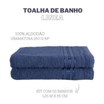 Kit 02 toalhas de banho linea azul jeans