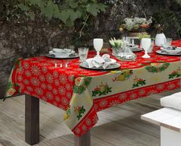 Kit 02 Toalhas de Mesa Retangular 2,20m x 1,40m Velas Natalinas