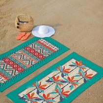 Kit 02-toalhas de praia/piscina aveludada maragogi ref-06176888