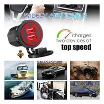Kit 02 Tomadas Carregador Carro 2 Portas USB 2.1A / 1A DC5V 12~24V Carro Moto Trailer Lancha Kit 02 Tomadas Carregador Carro 2 Portas USB 2.1A / 1A DC5V 12~24V Carro Moto Trailer Lancha