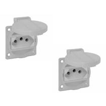 Kit 02 Tomadas de Embutir TBSEN 2P + T 20A Com Tampa Sibratec - Branco Kit 02 Tomadas de Embutir TBSEN 2P + T 20A Com Tampa Sibratec - Branco