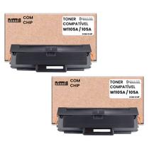 kit 02 toner Compatível W1105A com chip para impressoras HP 107A, 107W 1k